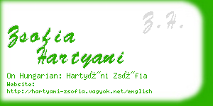 zsofia hartyani business card